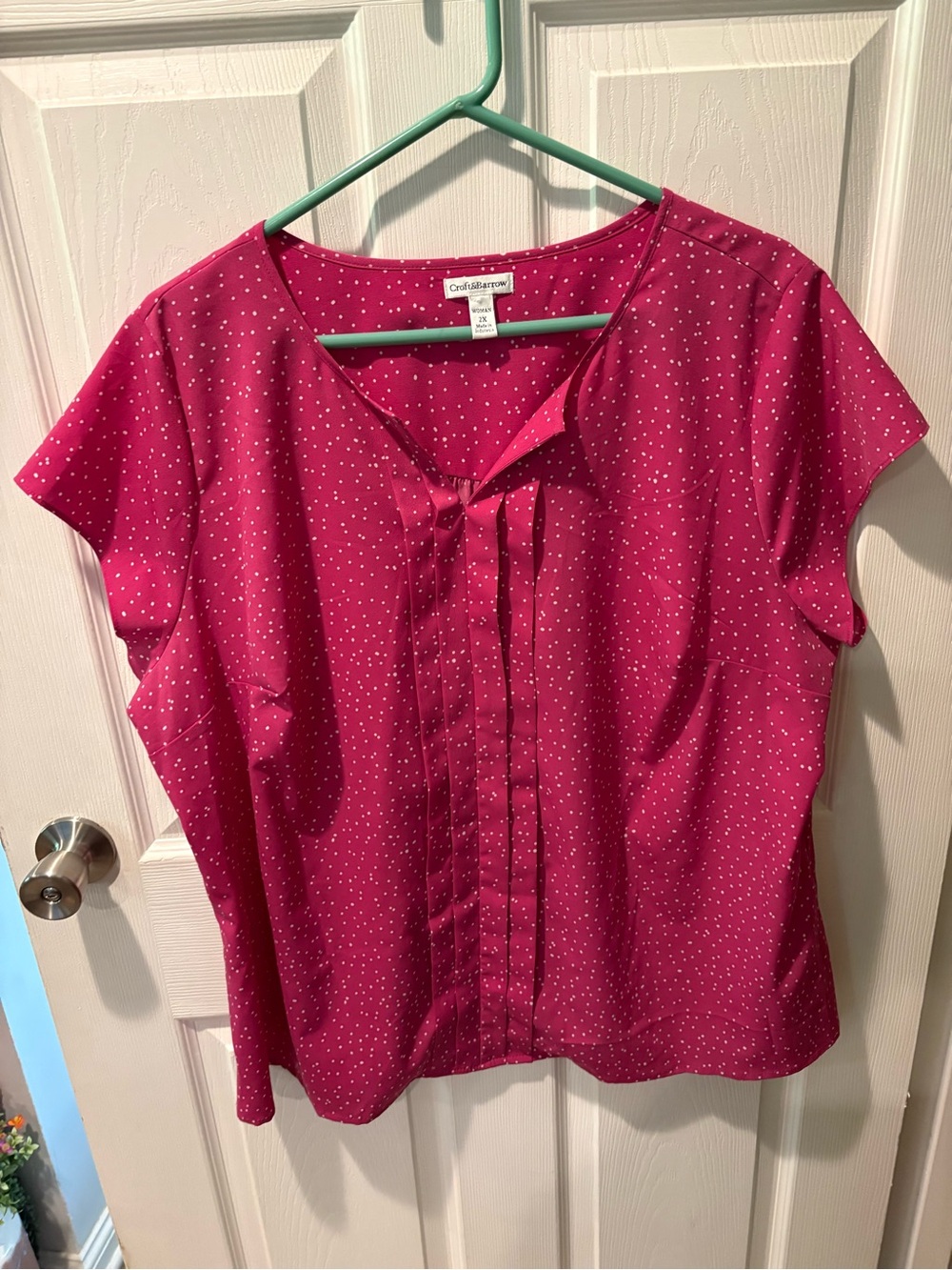 Croft &Barrow Hot Pink Blouse 2x